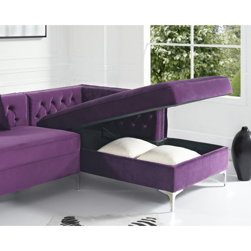 Canapé modulaire réversible Leonardo, Mauve, Orienté à droite (vu de face)
