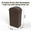 Poubelle rectangulaire en plastique 23 gallons avec couvercle pivotant et canaux d'aération-129571430