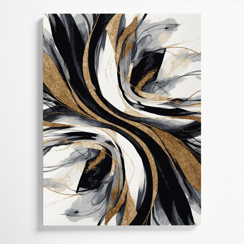 Abstrait aquarelle 26, art mural sur toile grise, H 14 po x l 11 po