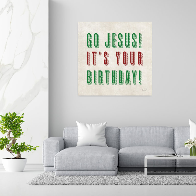 «Go Jesus», art contemporain abstrait fantaisiste, H 48 po x l 48 po