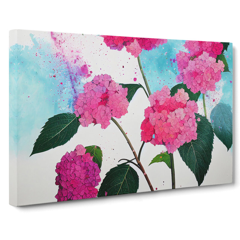 Hydrangea Flower Splash Vol.1 - Wrapped Canvas, 50cm H x 76cm W x 3cm D