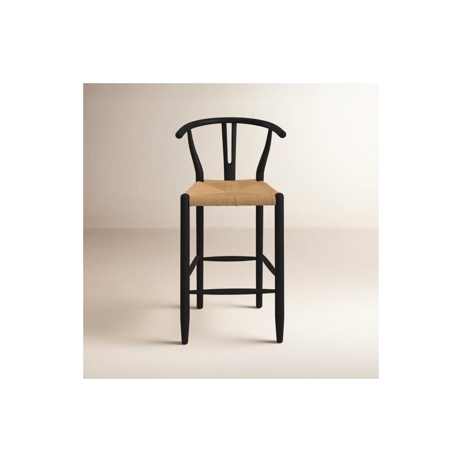 Albarado Woven Stool, Counter Stool (26” Seat Height), Natural/Black