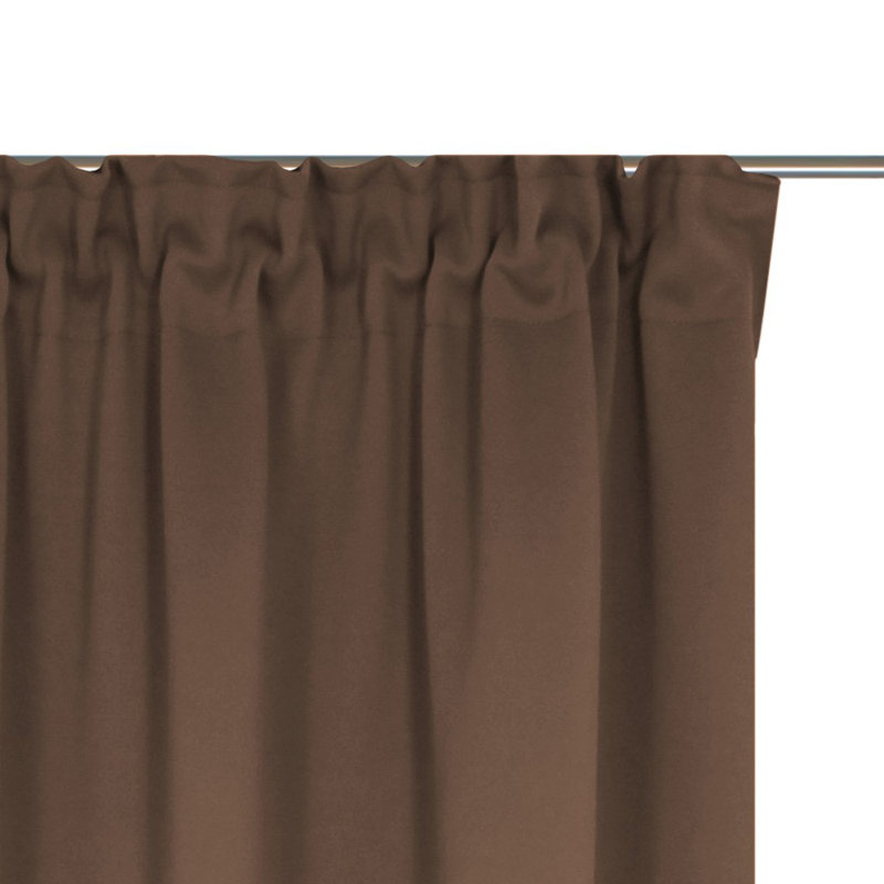 Polyester Blackout Pinch Pleat Curtain Panel, 142cm wide x 355cm high, Brown
