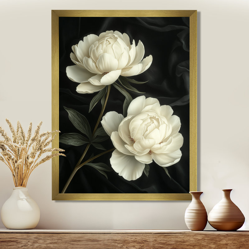 Barris - Floral Wall Art, H 20 po x l 12 po, Reproduction encadrée d'une seule photo, Gold