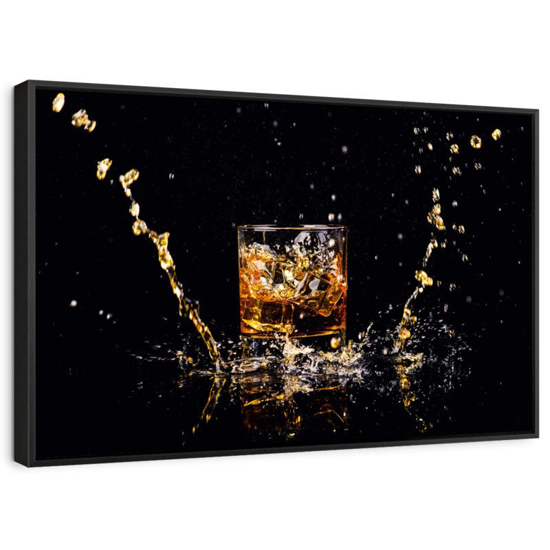 Impression sur toile Whiskey Splash, H 19 po x l 13 po