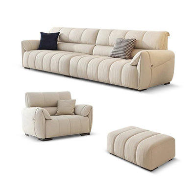 Ensemble de salon 3 pièces 100% polyester beige
