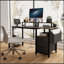 Bureau avec prise de courant, 2 supports pour écran, 2 tiroirs, poche latérale, facile à assembler, stabilité du cadre réversible, utilisation pour le bureau à domicile, bureau d'ordinateur, table de jeu-200969821-200969816