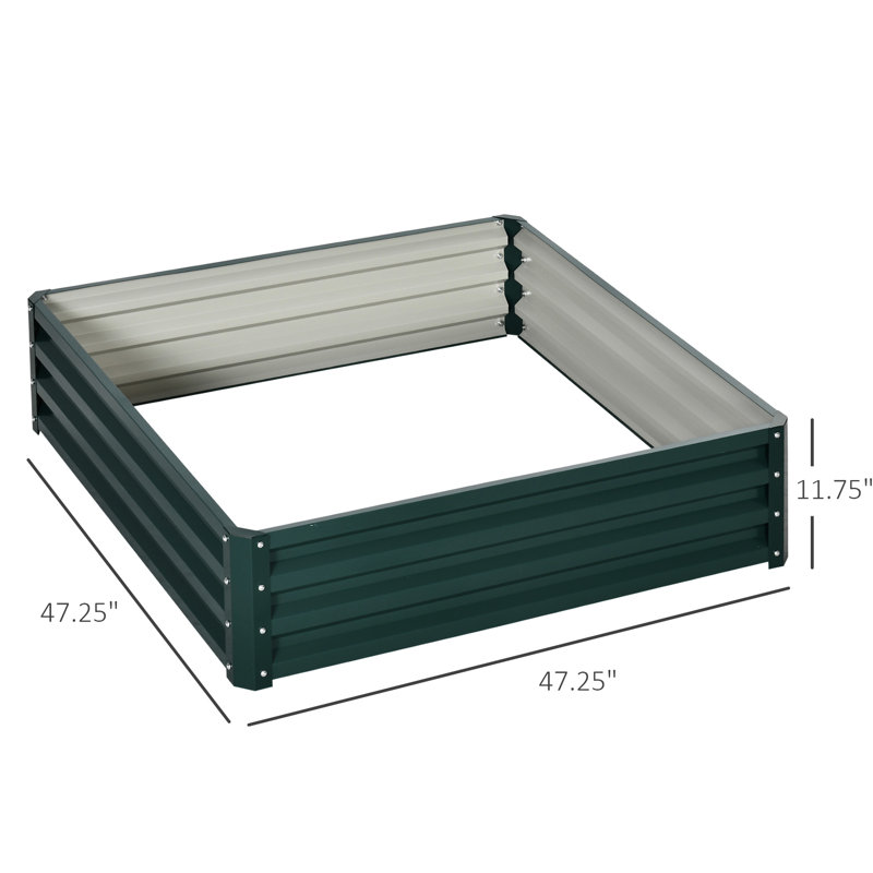 Galvanized Steel Garden Bed, 48.34" X 11.52", For Growing Veggies - , , Easy Setup