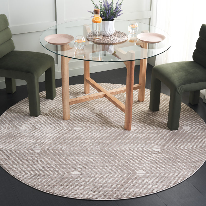 Karaya Performance Geometric Rug, Round 6'7"
