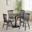 Petite table de salle à manger ronde de 31,5 po de diamètre noire, en forme de tulipe, plateau de table, idéal pour 2 à 4 personnes, base blanche, piédestal moderne facile à installer, assemblage-789896021
