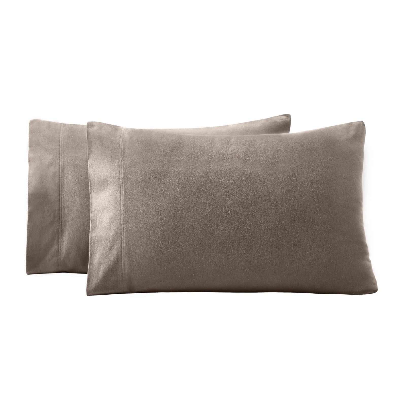 All-Season Breathable 100% Cotton Flannel Pillowcase Set, Gray, King