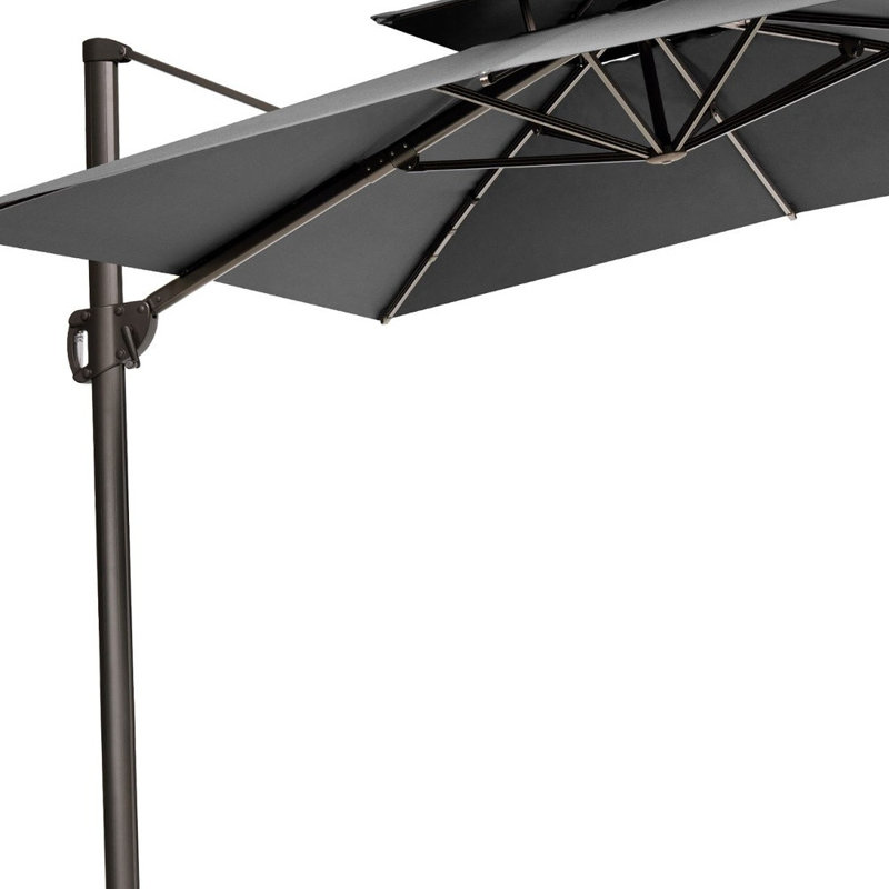Parasol carré Haru, Gris foncé, H 14,57 po x l 108 po x P 132 po