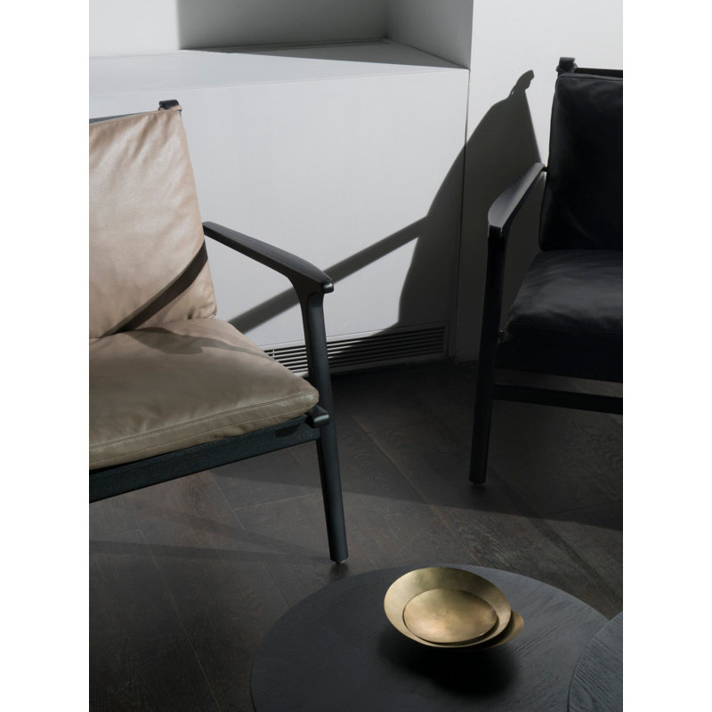 Ren Leather Chair, Bellagio 2 Charcoal 4520 Leataher/Natural Walnut