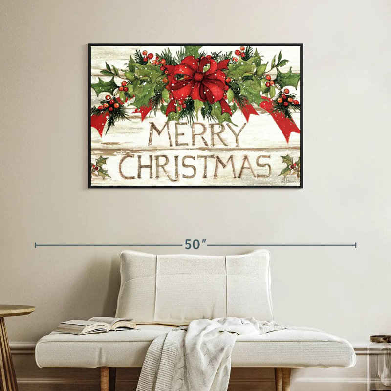 Evergreen Christmas I, Cadre flottant noir, 40 po x 27 po