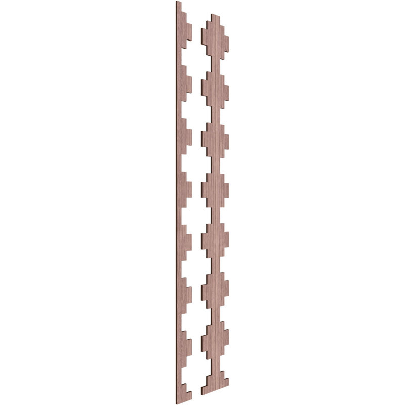 Walnut 47"H Adjustable Wood Decorative Slat Wall Panel Kit