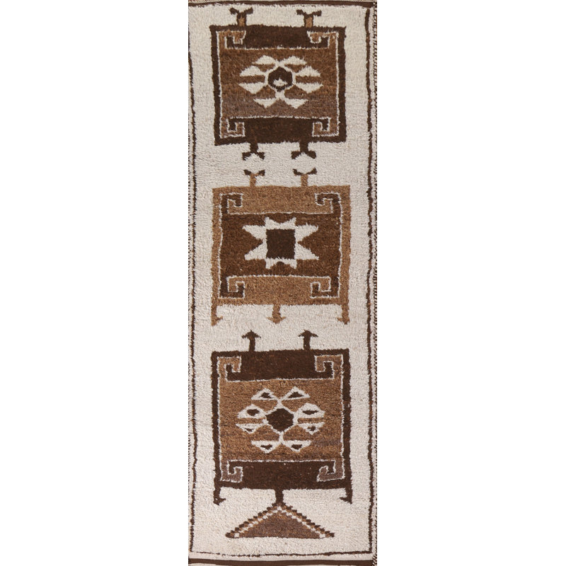 Tapis de couloir moelleux en laine turque Anatolian 3 x 12