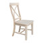 Chaise d'appoint à dossier croisé en bois massif Deboran