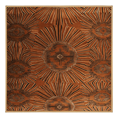 Machine Washable Art Deco Brown Area Rug
