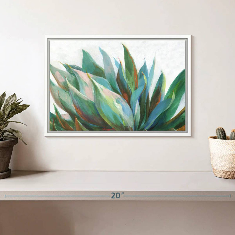 Agave vibrant, Cadre flottant blanc, 13 po x 9 po