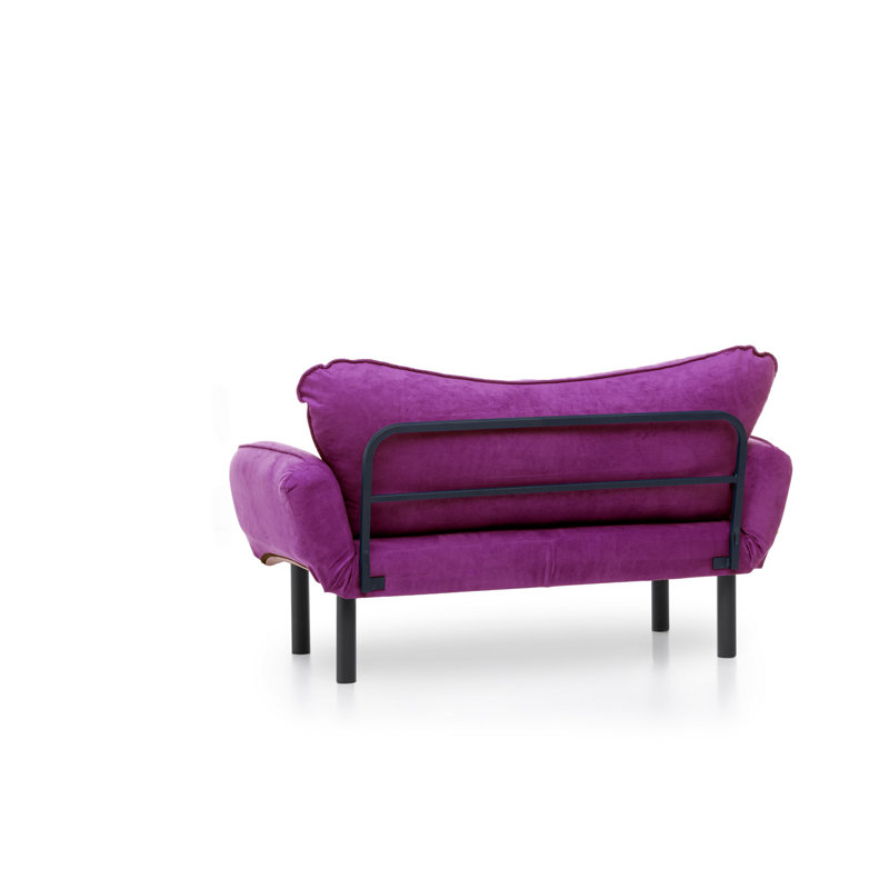 Canapé-lit à accoudoirs arrondis 61,42 po Marlowe, Polyester mauve