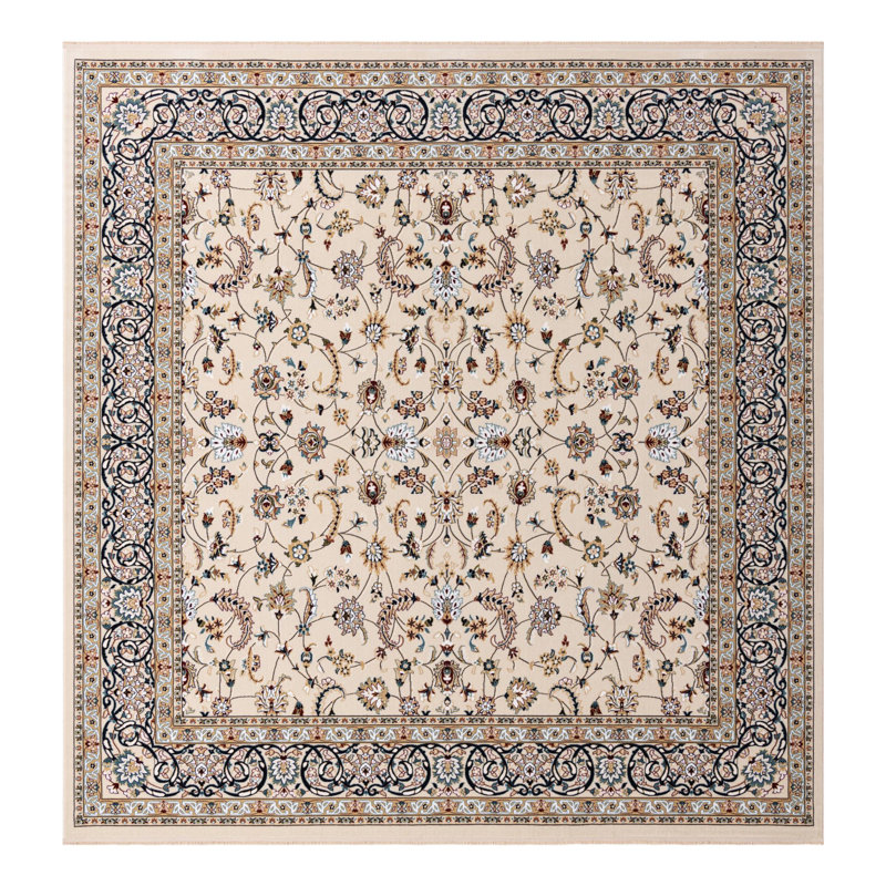 Jackson Oriental Indoor Rug, Square 10', Ivory/Blue