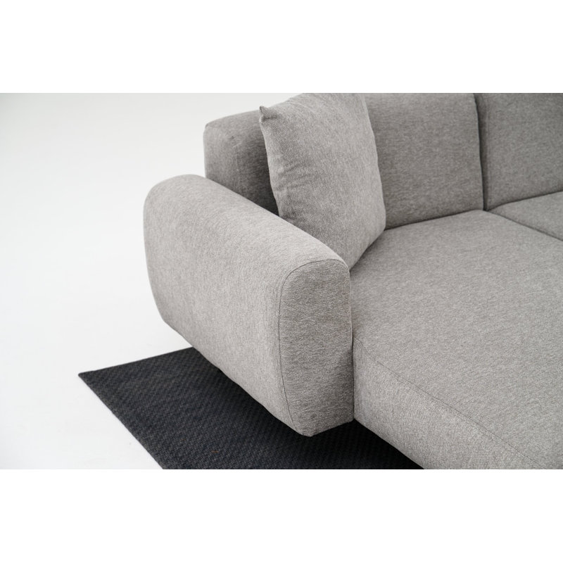 Canapé modulaire 99,036 po Tinnelle, 100 % polyester gris clair, Accoudoir à droite (vu de face)