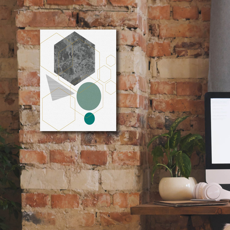  «Deco Grey Marbleon» par Sabrina Balbuena, art mural sur toile, 12 po x 16 po, H 16 po x l 12 po