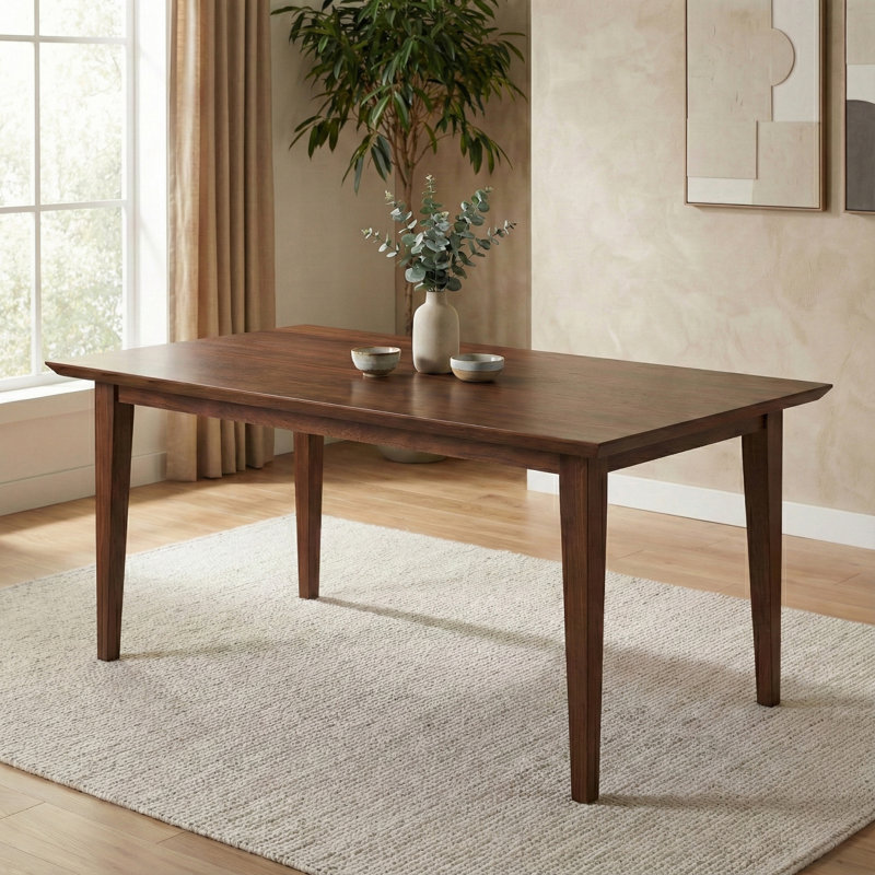 Colby 60"W Wood Contemporary Dining Table, Rectangle, Seats 6, Walnut