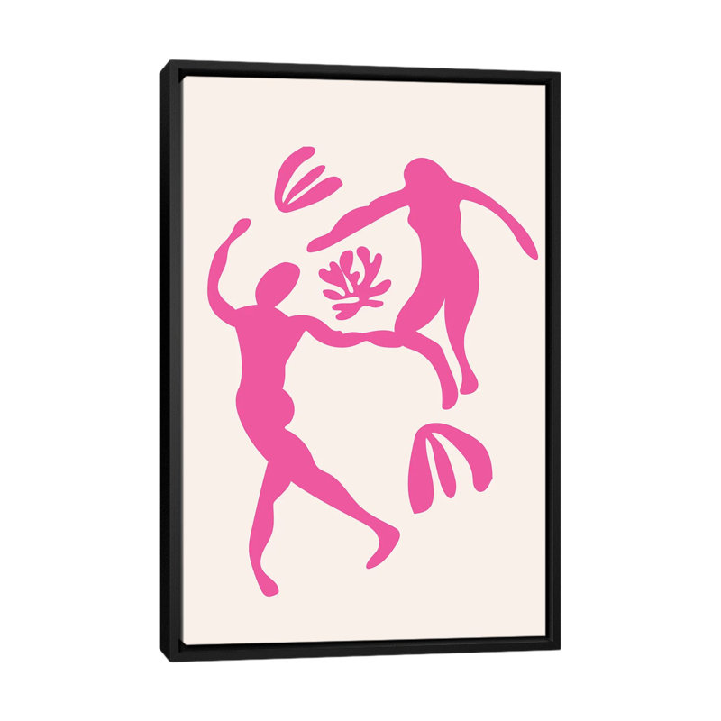 Dancing Dance-impression d’art graphique-impression, Pas de tapis, H 26 po x l 18 po x 1,5 po, Toile avec cadre noir