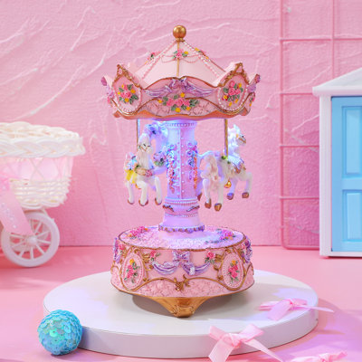 Carousel Music Box, 7,8 "Rotate Christmas Music Box For Home Room Decor