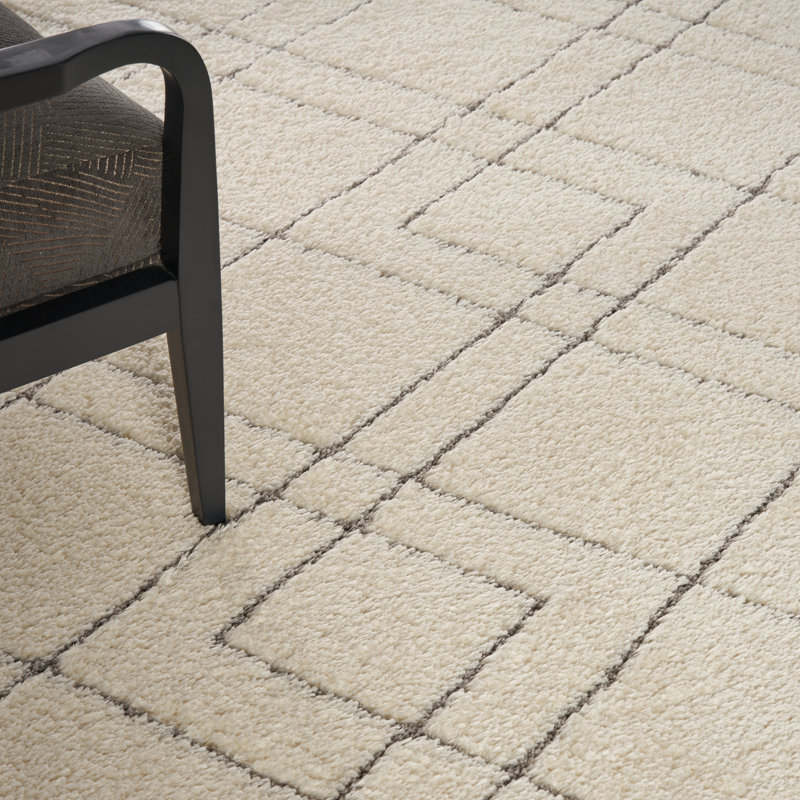 Tapis ivoire à poils longs Dreamy, Rectangle 6 pi 7 po x 9 pi 2 po