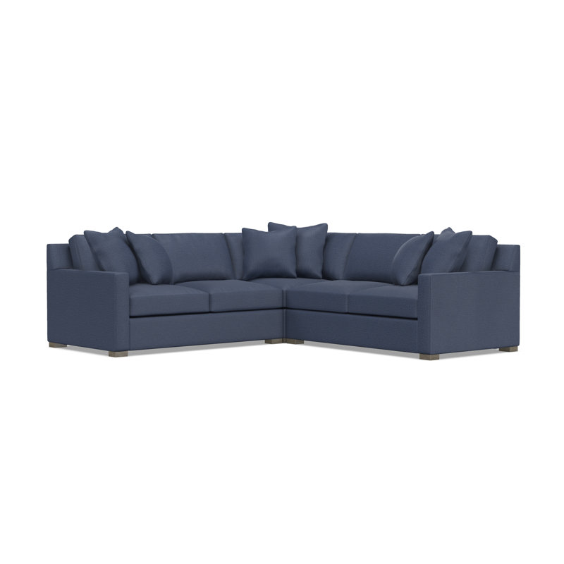 Kelsey Sectional, Blue Polyester, 35.5" H x 104.5" W x 104.5" D