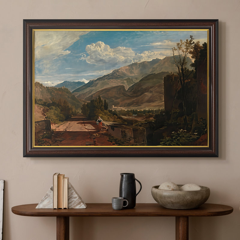 Bonneville, Savoy, 1803-J.M.W. Turner - Toile encadrée sur mesure, 20x28 INNER SIZE, Framed Canvas, Walnut Gold Lip