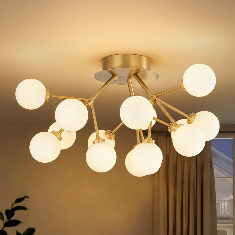 Bakker 15 - Light Bubble Globe Glass LED Semi Flush Mount