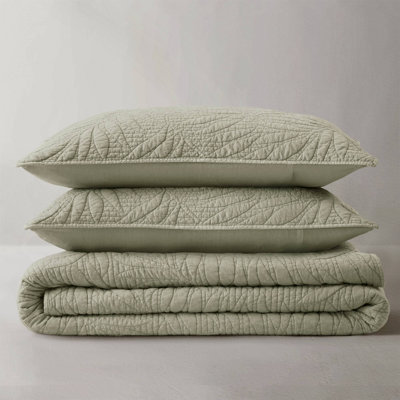 Botanical Leaves 3 Piece Cotton Quilt Set