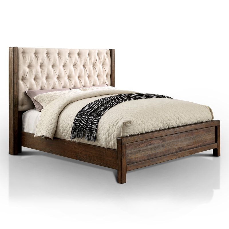 Desmoke Upholstered Wingback Bed, California King