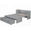 Full Size Murphy Bed with USB Ports, Large Drawers &amp; Metal Handles - Grey (Sturdy &amp; Space-Saving)