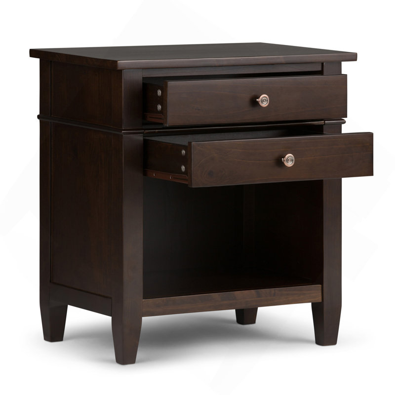 Carlton - Bedside Table - Dark Tobacco Brown, Espresso