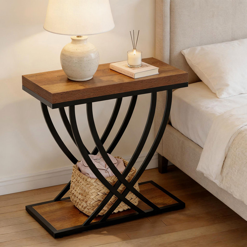 Table d'appoint moderne, table de chevet à 2 niveaux, table de bout, table basse