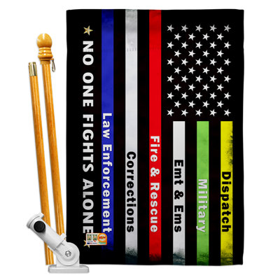 « no one oreillerss », des impressions indépendantes de polyester de 2 côtés 40 x 28 po. ensemble de drapeau