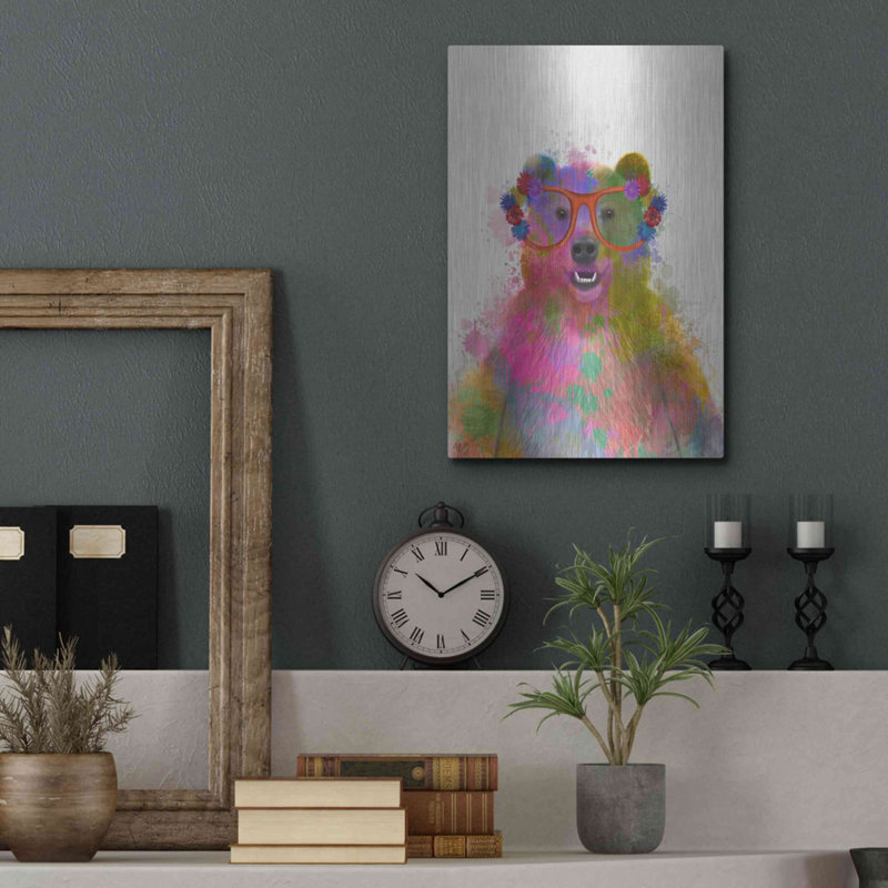 «Rainbow Splash Bear» par Fab Funky, H 16 po x l 12 po