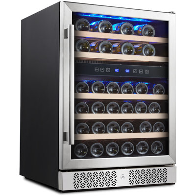 Empava Dual Zone 23.4'' Built-In 46 Bottle Wine Refrigerator with Reversible Door