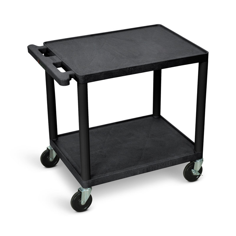 Black 26" High-Density Polyethylene AV Utility Cart