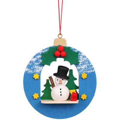Ornement figurine suspendu balle bonhomme de neige
