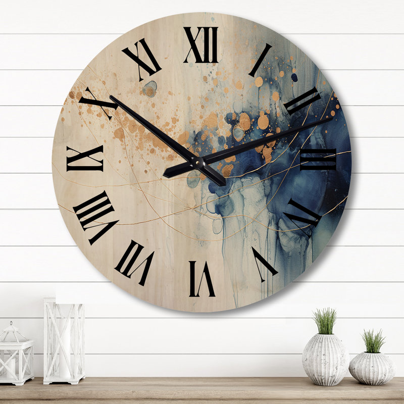Horloge murale en bois massif Amalya, Grand