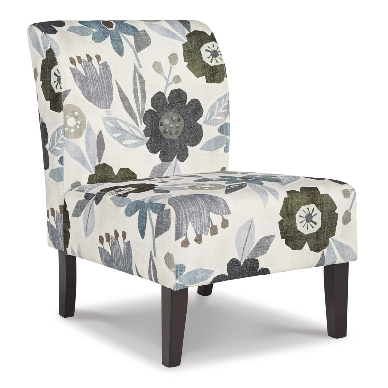 Henn Accent Chair, Blue/Gray/Beige Fabric