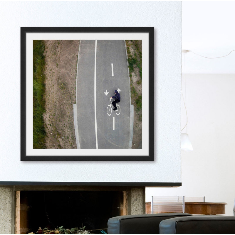 « bicycle lane », reproduction de photo encadrée, H 12 po x l 12 po