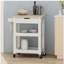 Chariot de cuisine compact en bois - fonctionnalité et style coexistent
