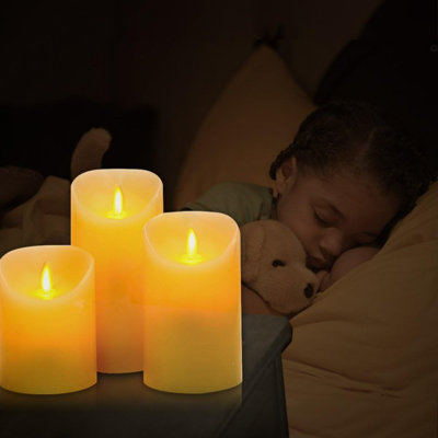 Flameless Candle with Wax Holder