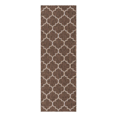 Hampstead Geometric Brown Indoor/Outdoor Area Rug